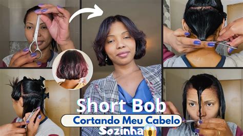 Como corto meu cabelo curto SOZINHA .